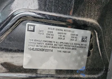 2013 Buick Lacrosse Touring from USA, damaged, VIN 1G4GJ5G36DF233114